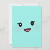 キュートハッピーハッピーガールズ顔誕生日招待状 招待状 (裏面)