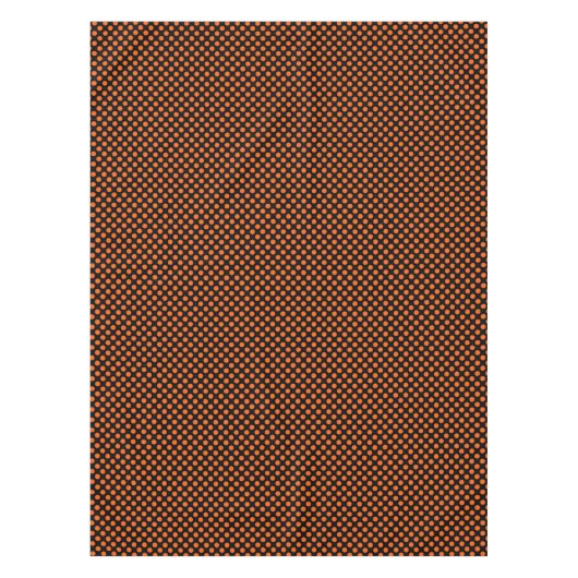 キュートハッピーハローウィンブラックオレンジ水玉模様 テーブルクロス (正面)