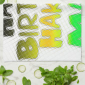 キュートハッピーバースデーハクナマタタエコインスピレーション キッチンタオル (折り畳み)