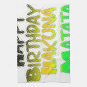 キュートハッピーバースデーハクナマタタエコインスピレーション キッチンタオル (縦)