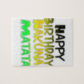 キュートハッピーバースデーハクナマタタエコインスピレーション ジグソーパズル (横)