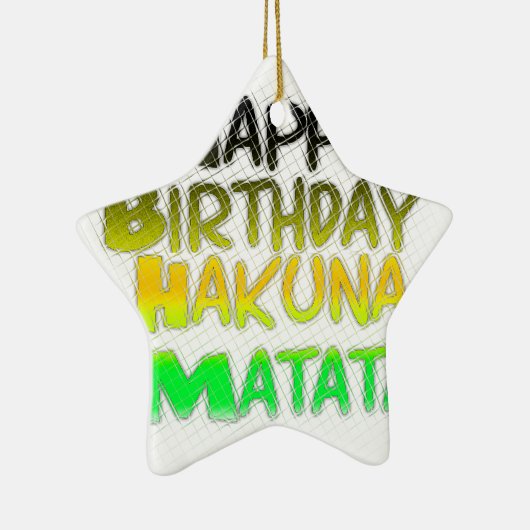 キュートハッピーバースデーハクナマタタエコインスピレーション セラミックオーナメント (右)