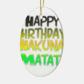 キュートハッピーバースデーハクナマタタエコインスピレーション セラミックオーナメント (左)
