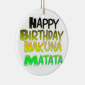 キュートハッピーバースデーハクナマタタエコインスピレーション セラミックオーナメント (右)