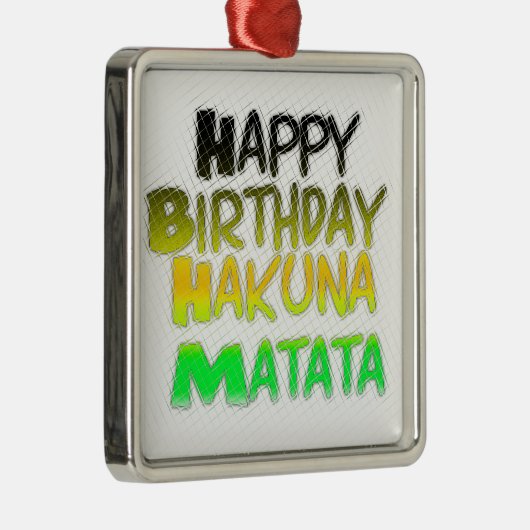キュートハッピーバースデーハクナマタタエコインスピレーション メタルオーナメント (右)