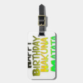 キュートハッピーバースデーハクナマタ感動的アート ラゲッジタグ (正面縦)