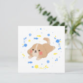 キュートハッピーパピーイラストレーション 招待状 (スタンド正面)
