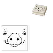 キュートハッピーピンクピグ顔 ラバースタンプ (押印)