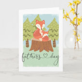 キュートハッピーファーズデイキツネ カード (黄色い花)