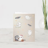 キュートハッピーブー幽霊ハロウィーン 招待状 (裏面)