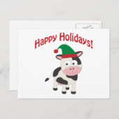 キュートハッピーホリデーズクリスマス小妖精や小人カウズ シーズンポストカード (正面/裏面)