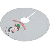 キュートハッピーホリデーズクリスマス小妖精や小人カウズ ブラッシュドポリエステルツリースカート (アングル)