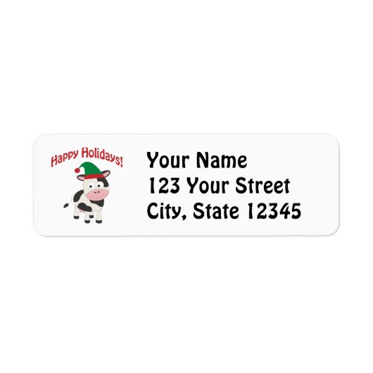 キュートハッピーホリデーズクリスマス小妖精や小人カウズ ラベル (正面)