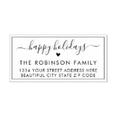 キュートハッピーホリデーズスクリプトハート差出人住所 ラバースタンプ (インプリント)