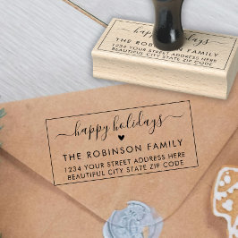 キュートハッピーホリデーズスクリプトハート差出人住所 ラバースタンプ