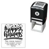 キュートハッピーホリデーズファミリーネーム差出人住所 セルフインキングスタンプ (インサイチュ)