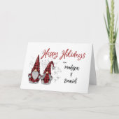 キュートハッピーホリデー素朴格言レッドバッファロープレイド シーズンカード (正面)