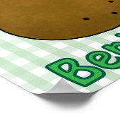 キュートハッピーポテトグリーンジンガムカスタム ポスター (角)