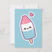 キュートハッピーポプシクル誕生日招待状 招待状 (正面)