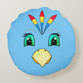 キュートハッピーマコーバード顔 ラウンドクッション (裏面)