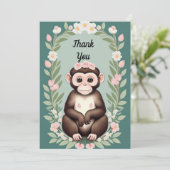 キュートハッピーモンキーフラットサンキューカード サンキューカード (スタンド正面)