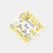 キュートハニービーズイエローフローラ誕生日 スタンダードカクテルナプキン (角)