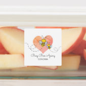 キュートハニービーズピンクハート養蜂所 ラベル (貼付)