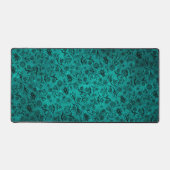キュートハニービーフローラプリントボホトレンディーブルーティール（緑がかった色） デスクマット (正面)