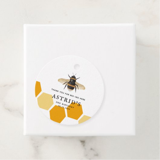 キュートハニービー子供の誕生日パーティー フェイバータグ (インサイチュ)