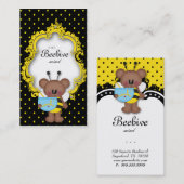 キュートハニーポットビーハイブ水玉模様 名刺 (正面/裏面)