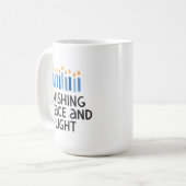 キュートハヌカマグおもしろいタイポグラフィ コーヒーマグカップ (正面左)