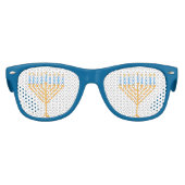キュートハヌカーパーティー(ユダヤ教)メノラーブルーレトロサングラス キッズサングラス (正面)