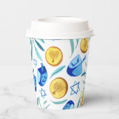 キュートハヌッカウォーター色バーバルミツワーユダヤ 紙コップ (裏面)