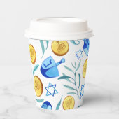 キュートハヌッカウォーター色バーバルミツワーユダヤ 紙コップ (正面)