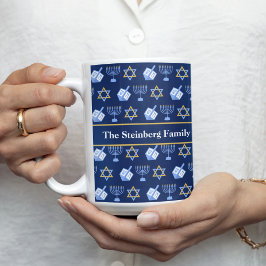 キュートハヌッカドレイデル（ユダヤ教）メノラーパーソナライズされたギフト コーヒーマグカップ