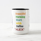 キュートハパーソナライズされたロウィーン幽霊マグ ツートーンマグカップ (中央)