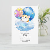 キュートハムスターファースト誕生日招待状 招待状 (スタンド正面)