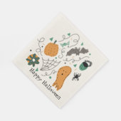 キュートハロウィンドールパターン幽霊こうもりカボチャ スタンダードランチョンナプキン (角)