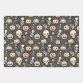 キュートハロウィン不気味幽霊スカルこうもり ラッピングペーパーシート (正面2)