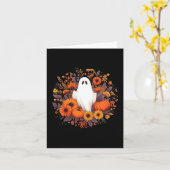 キュートハロウィン不気味幽霊秋カボチャ秋Fl カード (黄色い花)