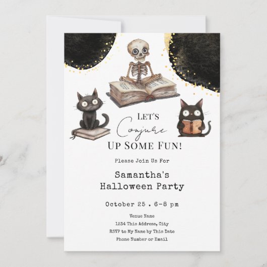 キュートハロウィーンおもしろいパーティの招待状 招待状 (正面)