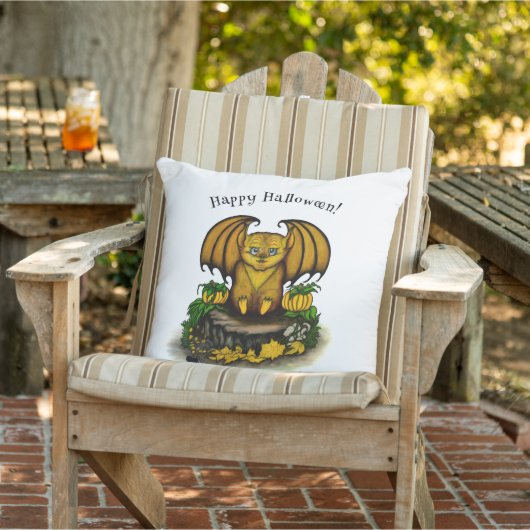 キュートハロウィーンこうもり アウトドアクッション (椅子)
