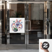 キュートハロウィーンこうもり ウィンドウサイン (オフィスドア)