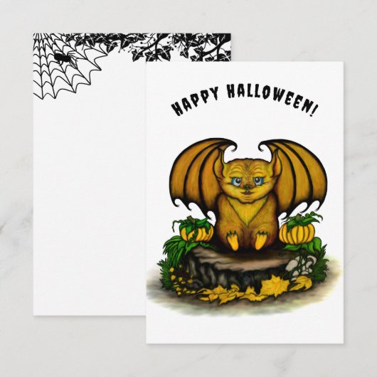 キュートハロウィーンこうもり エンクロージャーカード (正面/裏面)