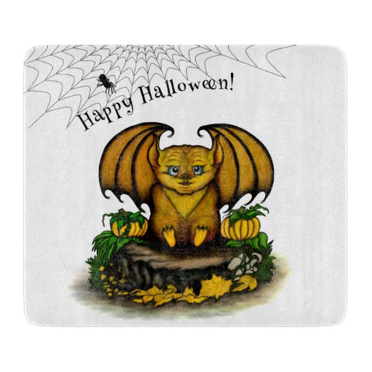 キュートハロウィーンこうもり カッティングボード (正面)