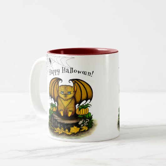 キュートハロウィーンこうもり ツートーンマグカップ (正面左)