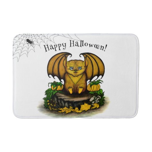 キュートハロウィーンこうもり バスマット (正面)