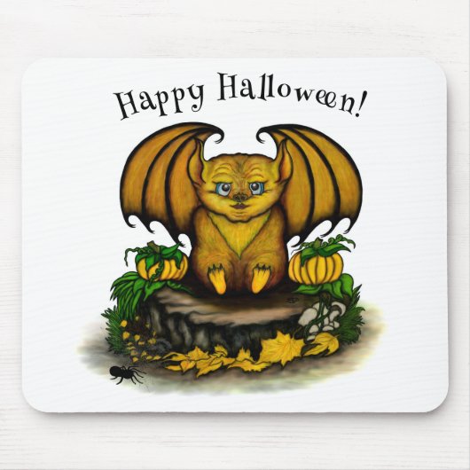 キュートハロウィーンこうもり マウスパッド (正面)