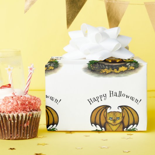 キュートハロウィーンこうもり ラッピングペーパー (誕生日パーティー)