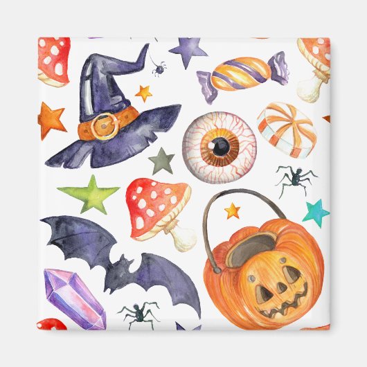 キュートハロウィーンイラストレーション マグネット (正面)